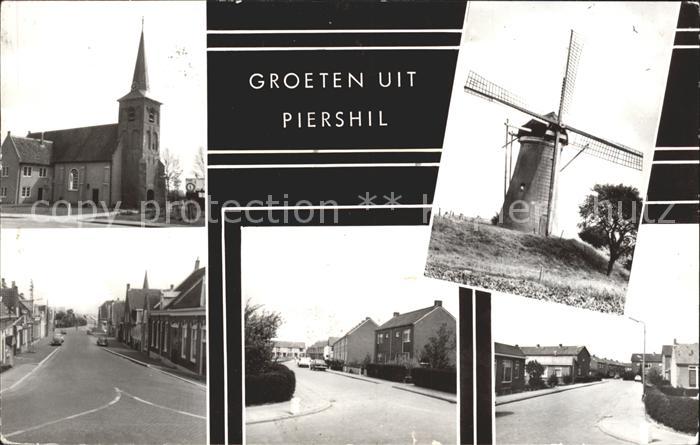 Piershil Kirche Windmühle Strassenpartie