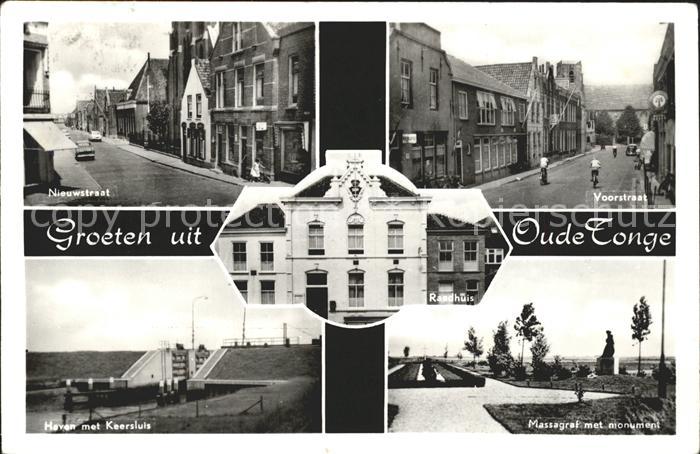 Oude Tonge Nieuwstraat Voorstraat Haven Keersluis Massagraf Monument Raadhuis