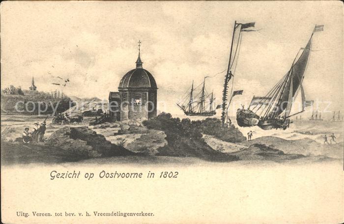 Oostvoorne Niederlande in 1802 Kuenstlerkarte