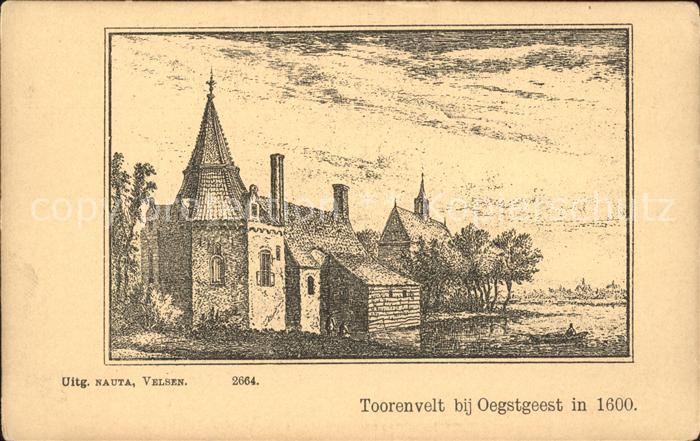 Oegstgeest Toorenvelt in 1600 Zeichnung Kuenstlerkarte
