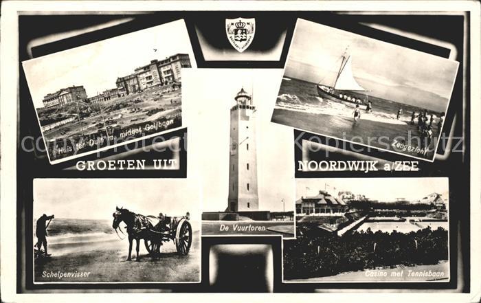 Noordwijk aan Zee  Huis ter Duin Schelpenvisser Vuurtoren Casino Tennisbaan Wapp