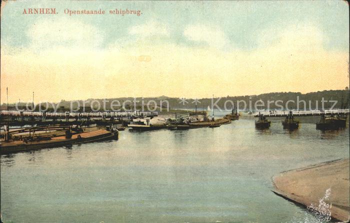 Arnhem Openstaande schipbrug Schiffsbruecke