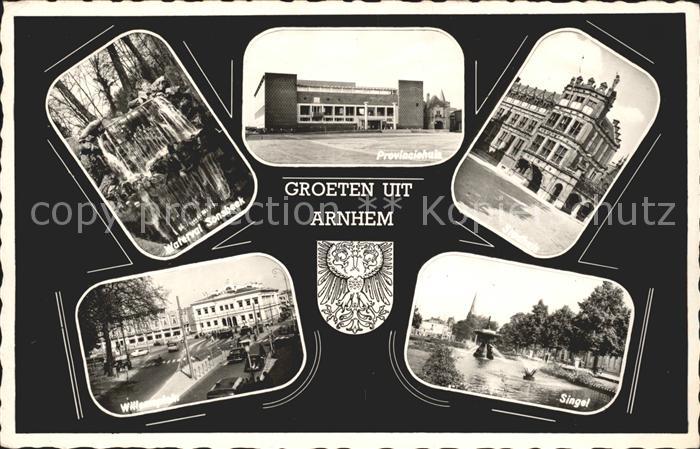 Arnhem Waterval Sonsbeek Provinciehuis Stadhuis Singel Willemsplein Wappen