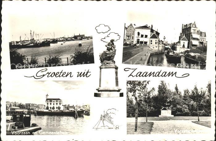 Zaandam Haven Kleine Sluis Voorzaan Gemeentehuis Denkmal