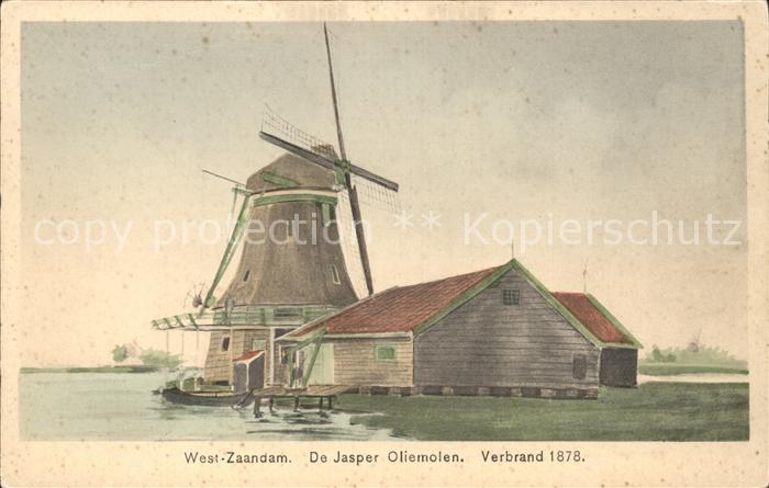 Zaandam De Jasper Oliemolen verbrand 1878 Muehle