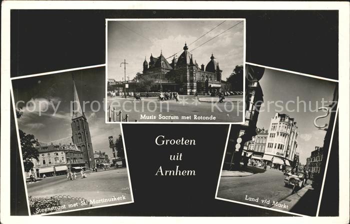 Arnhem Steenstraat St Martinuskerk Musis Sacrum Rotonde Land vd Markt