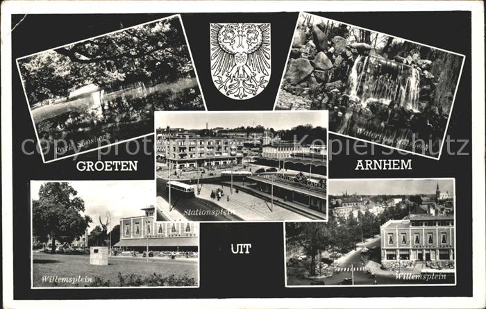 Arnhem Park Sonsbeek Waterval Willemsplein Stationsplein Wappen