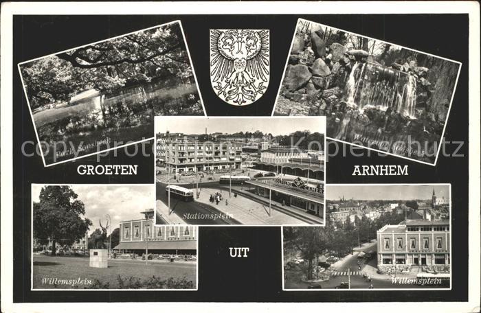 Arnhem Park Sonsbeek Waterval Willemsplein Stationsplein Wappen