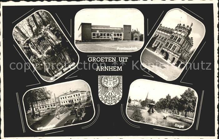 Arnhem Waterval Sonsbeek Provinciehuis Stadhuis Singel Willemsplein Wappen