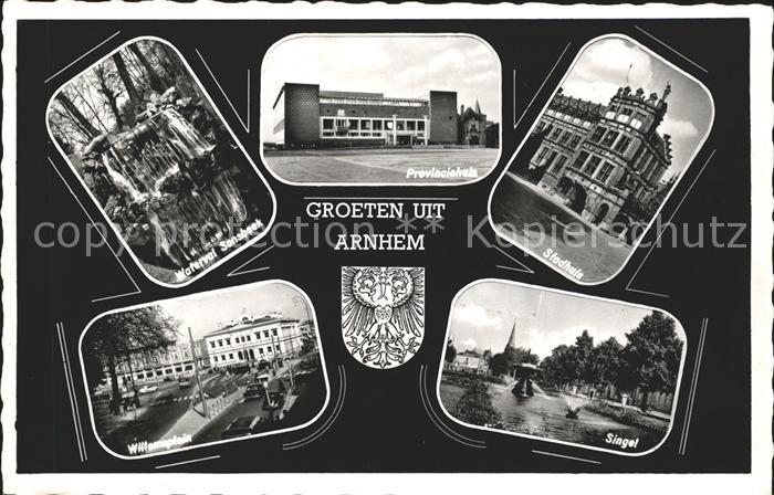 Arnhem Waterval Sonsbeek Provinciehuis Stadhuis Singel Willemsplein Wappen