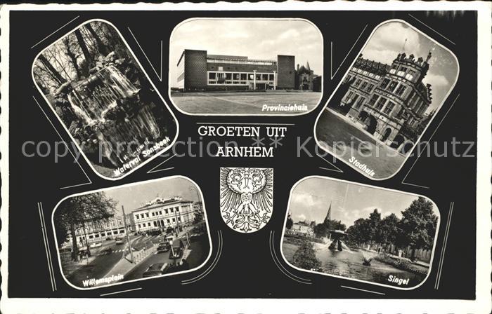 Arnhem Waterval Sonsbeek Provinciehuis Stadhuis Singel Willemsplein Wappen