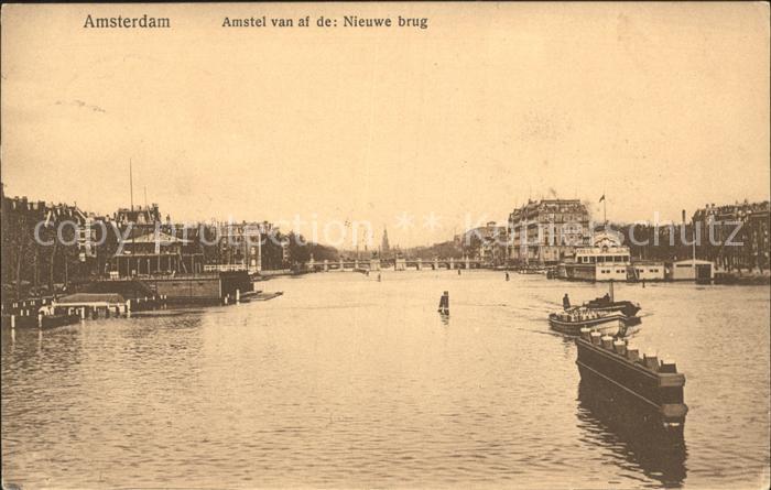 Amsterdam Niederlande Amstel van af de Niewe brug