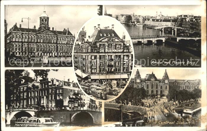 Amsterdam Niederlande De Bjenkorf Amstel Magere Brug Centraal Station Herengrach
