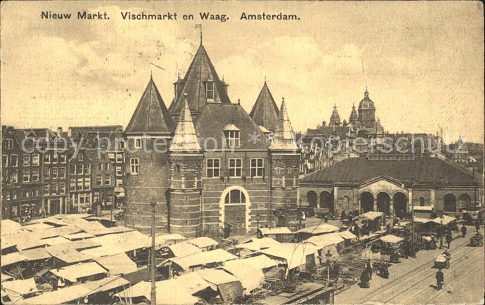 Amsterdam Niederlande Markt Vischmarkt Waag