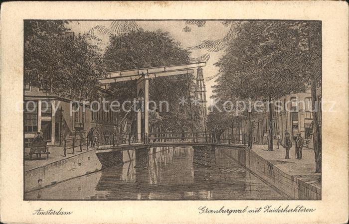 Amsterdam Niederlande Groenburgwal Zuiderkerktoren