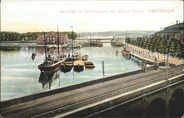 Amsterdam Niederlande Spoordijk Spoorbruggen Binnen Haven