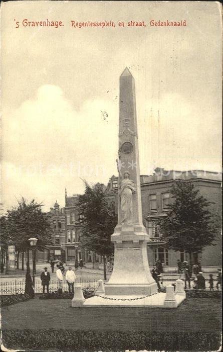 s-Gravenhage Regentesseplein en straat Gedenknaald