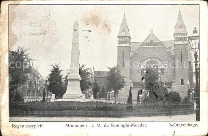 s-Gravenhage Monument Koningin Moeder Gedenknaald Regentesseplein