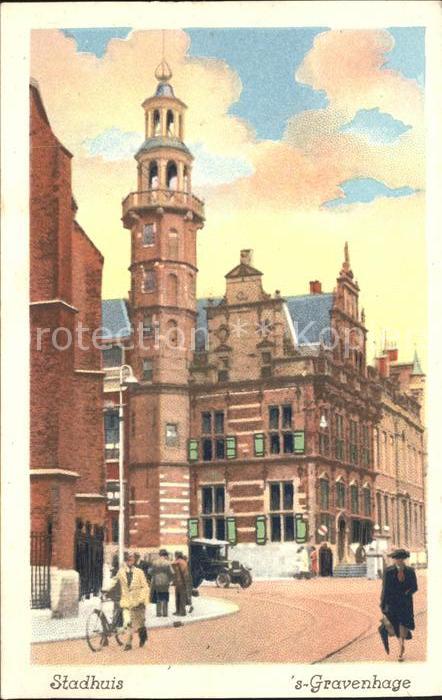s-Gravenhage Stadhuis Rathaus Kuenstlerkarte