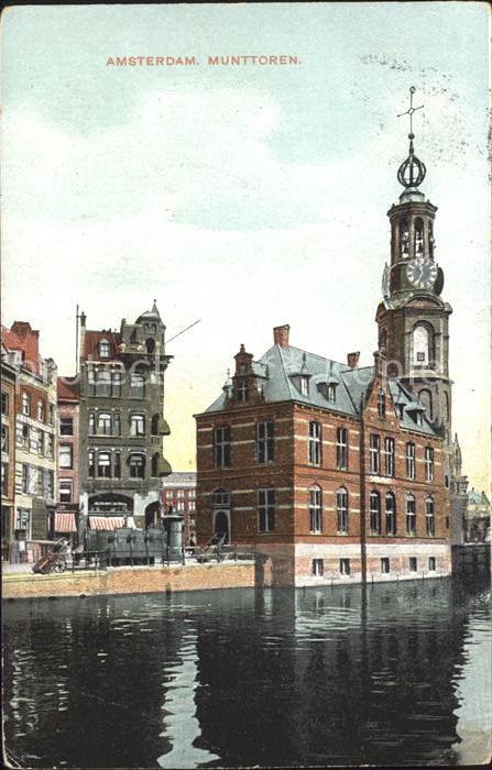 Amsterdam Niederlande Munttoren Kanal
