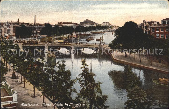 Amsterdam Niederlande Binnen Amstel Blauwbrug