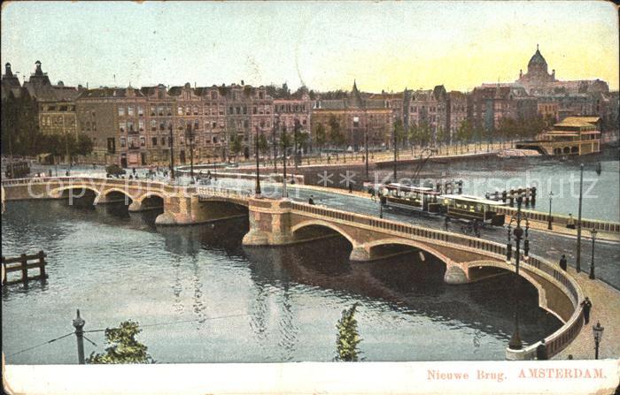 Amsterdam Niederlande Nieuwe Brug Strassenbahn Bruecke