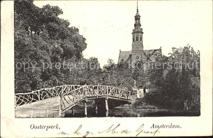 Amsterdam Niederlande Oosterpark Bruecke Kirche