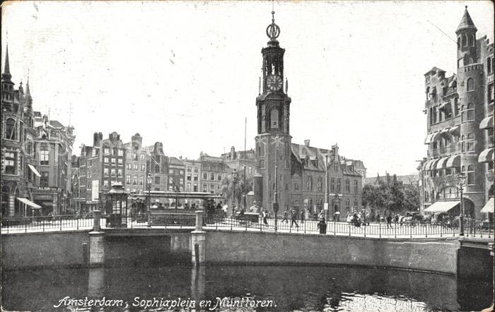 Amsterdam Niederlande Sophiaplein en Munttoren