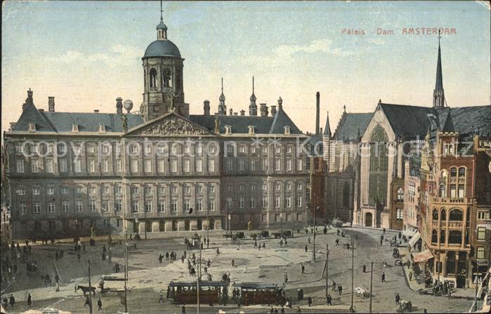 Amsterdam Niederlande Paleis Strassenbahn