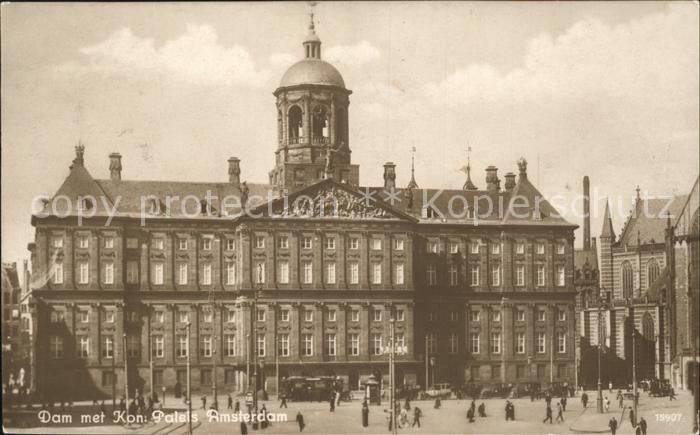 Amsterdam Niederlande Dam met Koninklijk Paleis