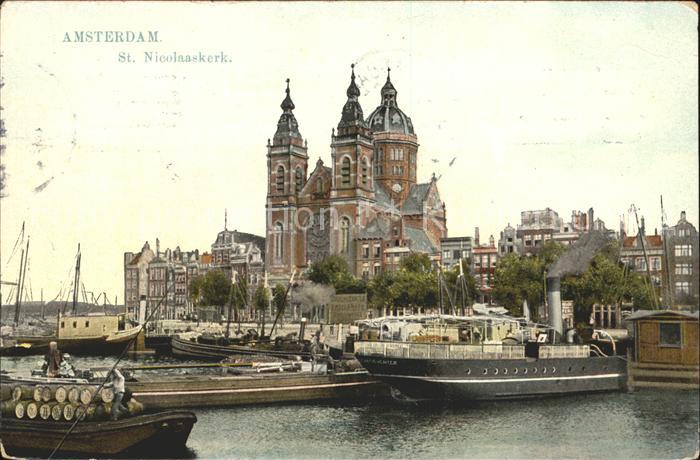 Amsterdam Niederlande St Nicolaaskerk Dampfer