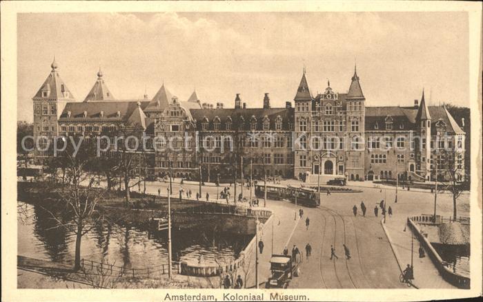 Amsterdam Niederlande Kolonial Museum Bruecke Strassenbahn