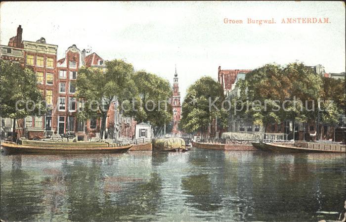 Amsterdam Niederlande Groen Burgwal Kahn