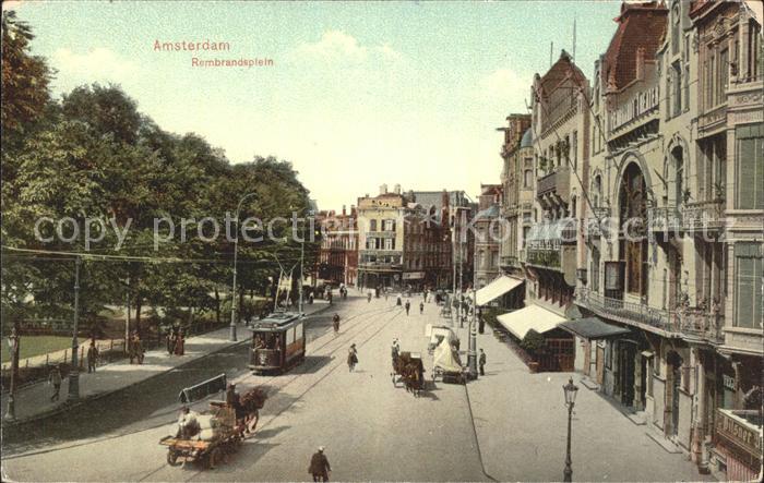Amsterdam Niederlande Rembrandsplein Strassenbahn Pferdefuhrwerk