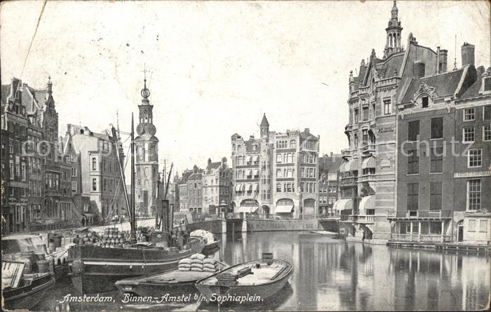 Amsterdam Niederlande Binnen Amstel Sophiaplein Schiff