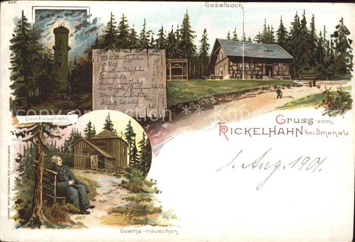 Kickelhahn Aussichtsturm Goethes Haeuschen Gabelbach