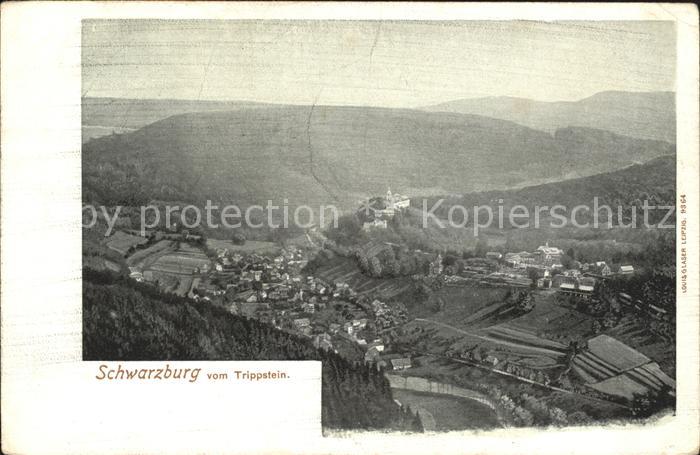 Schwarzburg Thueringer Wald Blick vom Trippstein