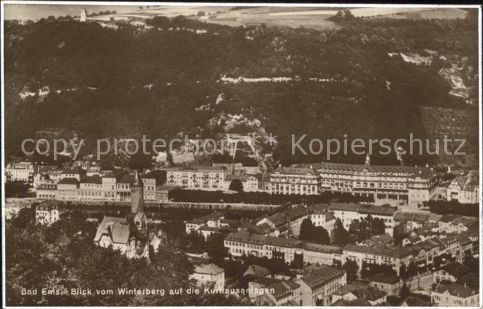 Bad Ems Blick vom Winterberg auf Kurhaus