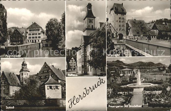 Hersbruck Bayern Pegnitz Wassertor Schloss Rosengarten