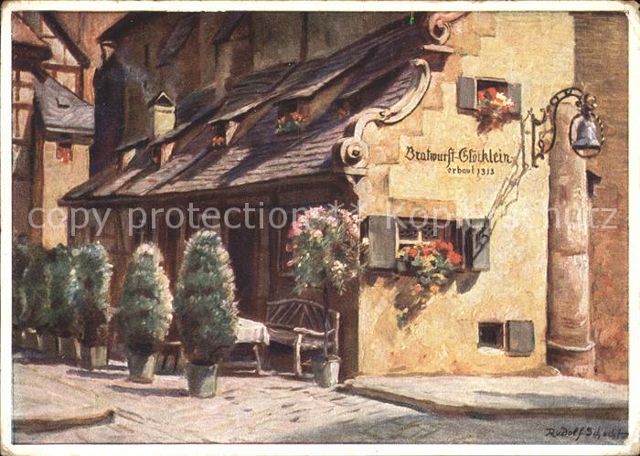 NueRNBERG  CITY Bratwurstgloecklein Kuenstlerkarte