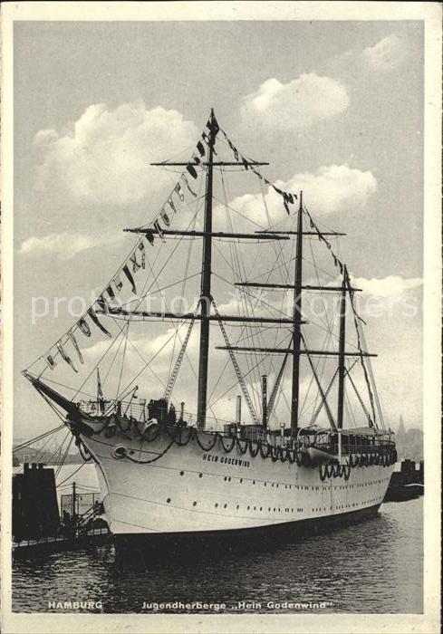HAMBURG  CITY Segelschiff Dreimaster Jugendherberge Hein Godenwind
