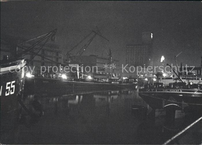 STUTTGART  CITY Neckarhafen Schiffe bei Nacht
