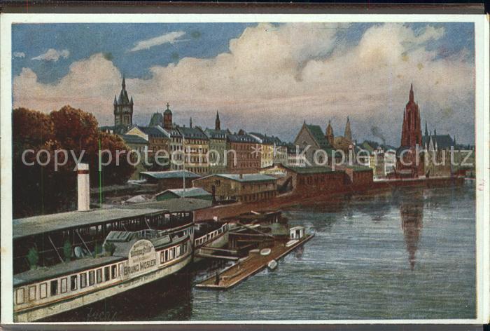 Frankfurt Main am Zoll Main Dom Liebig Kuenstlerkarte