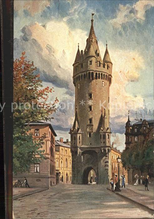 Frankfurt Main Turm Kuenstlerkarte