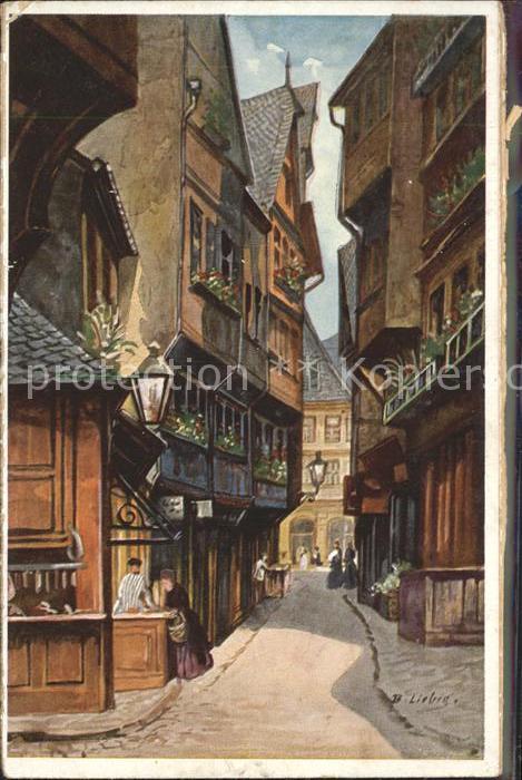 Frankfurt Main Lange Schirne Liebig Kuenstlerkarte