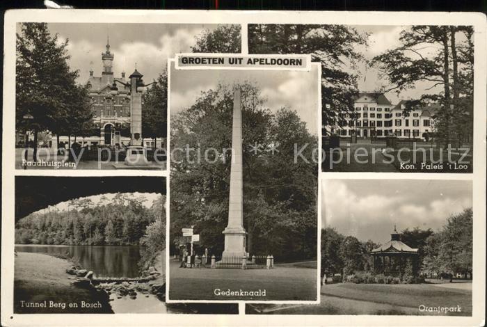 Apeldoorn Oranjepark Berg en Bosch Raadhuisplein Kon. Paleis Het Loo