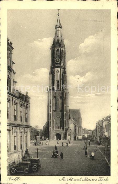 Delft Markt met Nieuwe Kerk