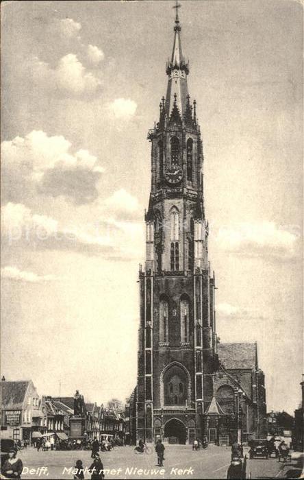 Delft Markt met Nieuwe Kerk