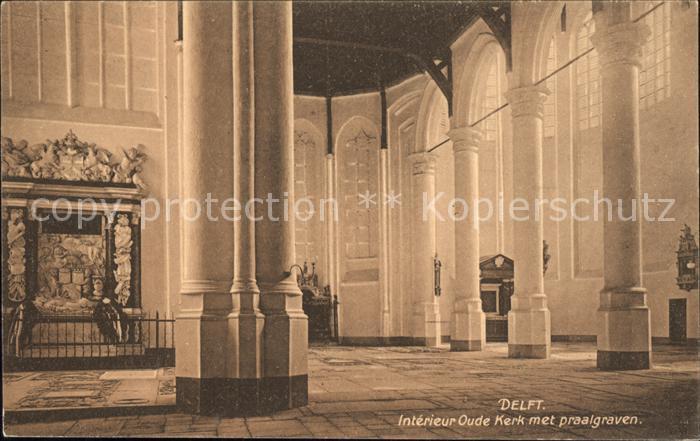 Delft Oude Kerk met Praalgraven intern
