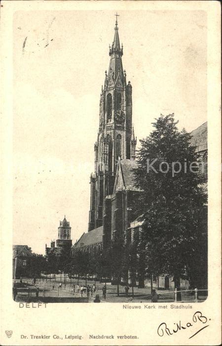 Delft Nieuwe Kerk met Stadhuis
